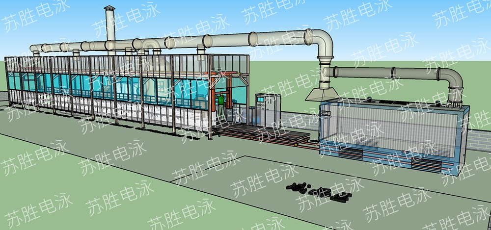 全自动龙门式封闭式电泳涂装流水线